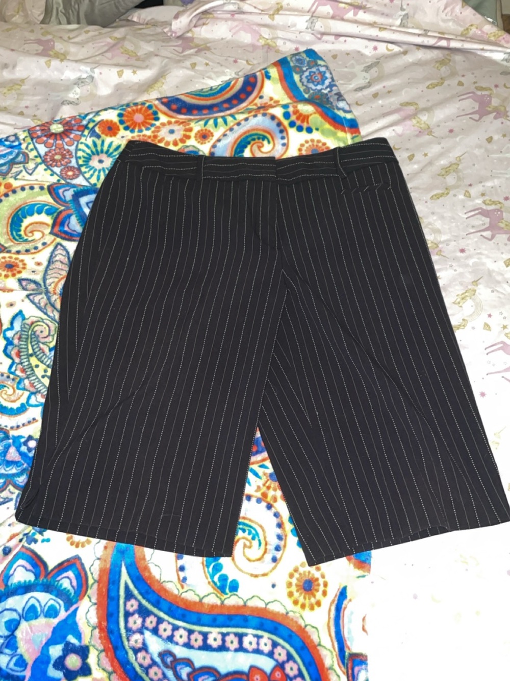 George Black Pinstripe Bermuda Shorts